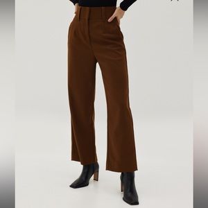 NWT high waisted brown tailored pants size Xs